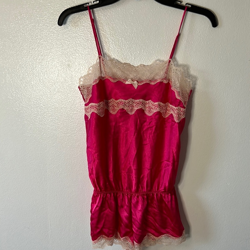 Small women’s, hot pink, sexy, romper, lingerie Victoria’s Secret silky